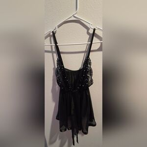 Chic Black Lace Chemise